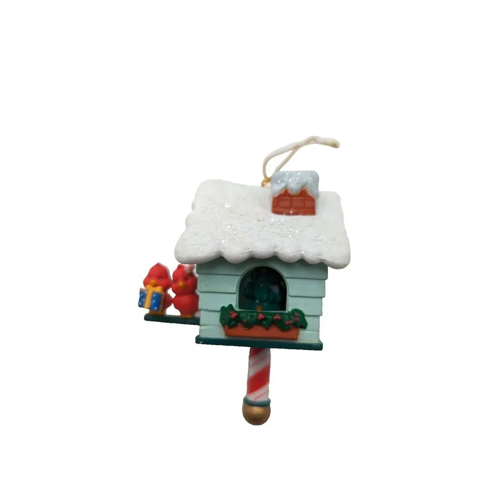 Bless Our Home Christmas Ornament Lustre Fame Cardinals‎ Bird House 1992